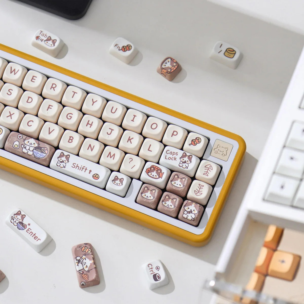 Jual Meow Japanese Food MOA Profile Keycaps PBT Dyesub 140 Keys ...