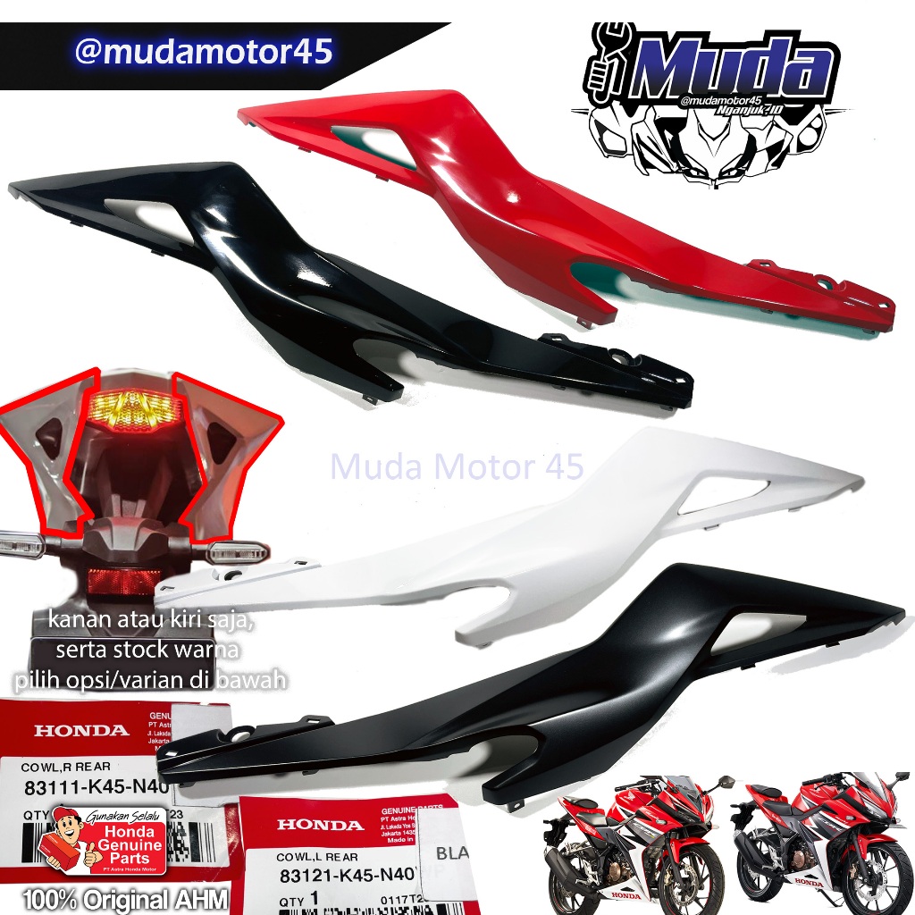 Jual COVER BODY CBR150R K45G K45N KANAN OR KIRI BELAKANG SAMPING FAIRING 83111 83121 K45 N40 CBR