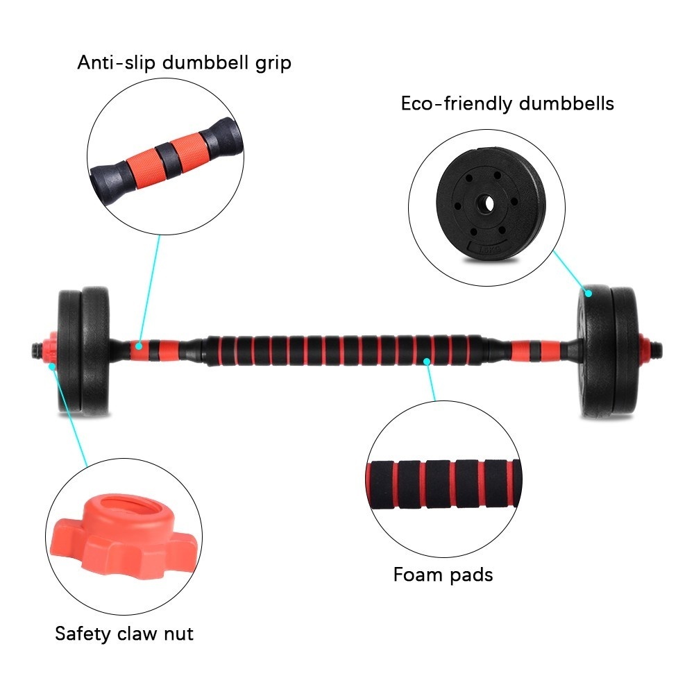 Jual Bofei Dumbbell barbel Set 20Kg PVC Peralatan Fitness Adjustable ...
