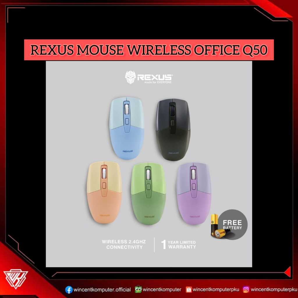 Jual Rexus Mouse Wireless Office Q50 | Shopee Indonesia