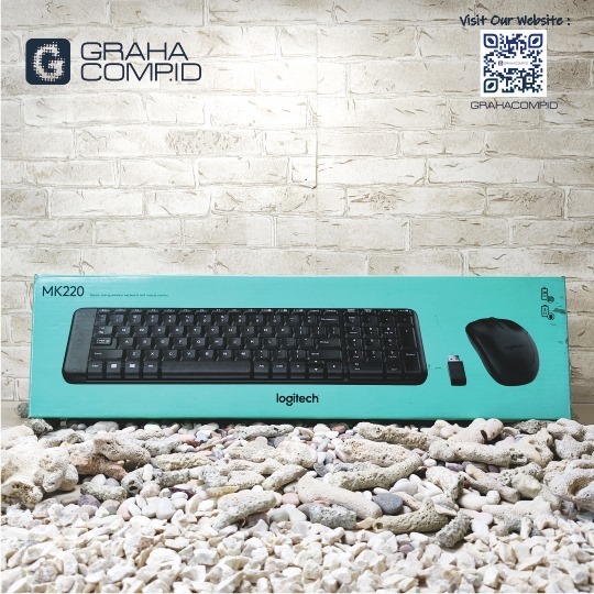 Jual Keyboard Mouse Wireless Logitech MK-220 | ORIGINAL | Shopee Indonesia