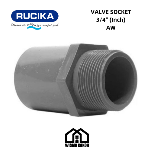 Jual RUCIKA SOK DRAT LUAR / VALVE SOCKET PVC 3/4