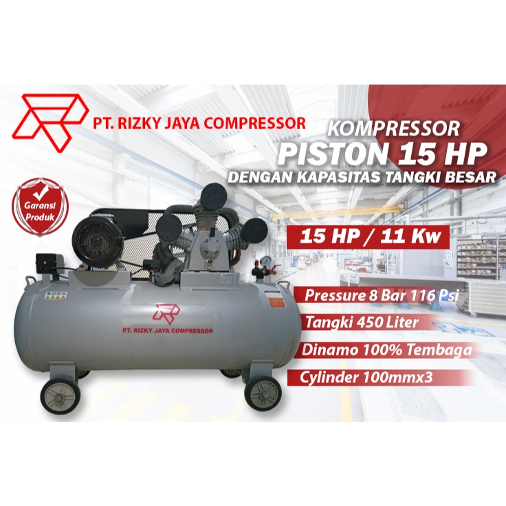 Jual Kompresor Angin 15 HP RJC Compressor udara 11 Kw kompresor Piston ...