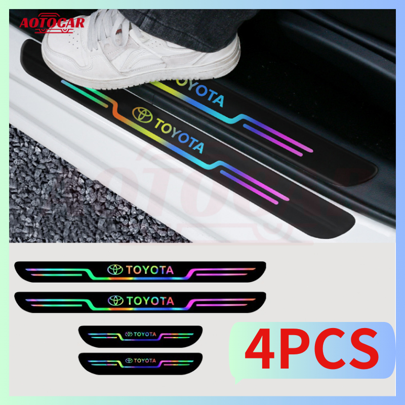 Jual AOTOCAR 4PCS Stiker Pelindung Sill Plate Universal Laser Fiber Car ...