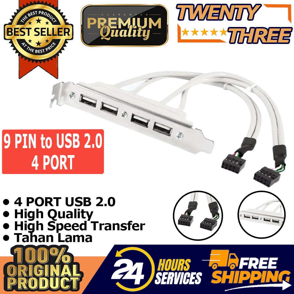 Jual Adapter Converter Expansion 4 Ports Hub USB 2.0 to 9 Pin Header ...