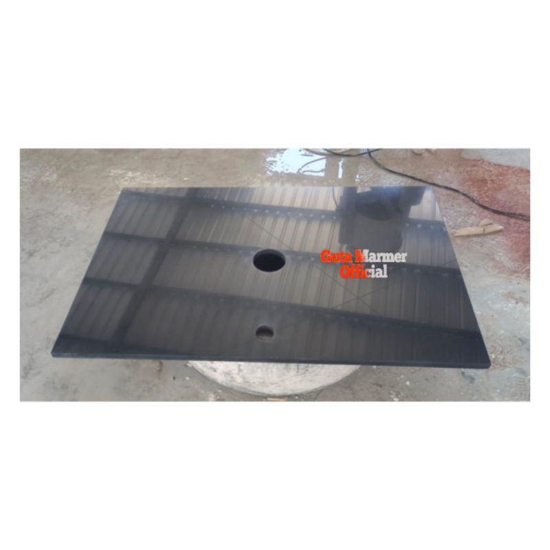 Jual Top Table || Daun Meja Batu Granit Hitam Glosy + 2 Lubang Kran Dan ...