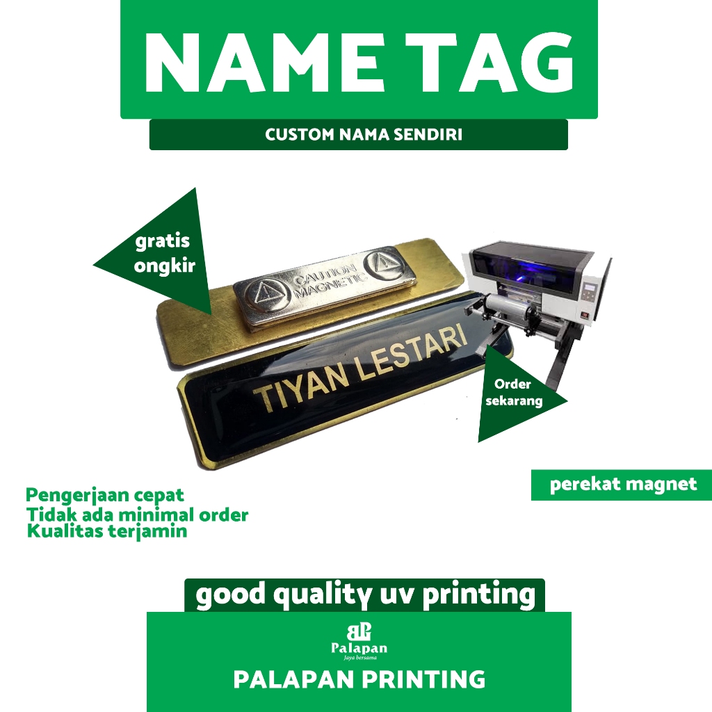 Jual Name Tag Papan Nama Custom UV Akrilik / Name Tag Pegawai / Name ...