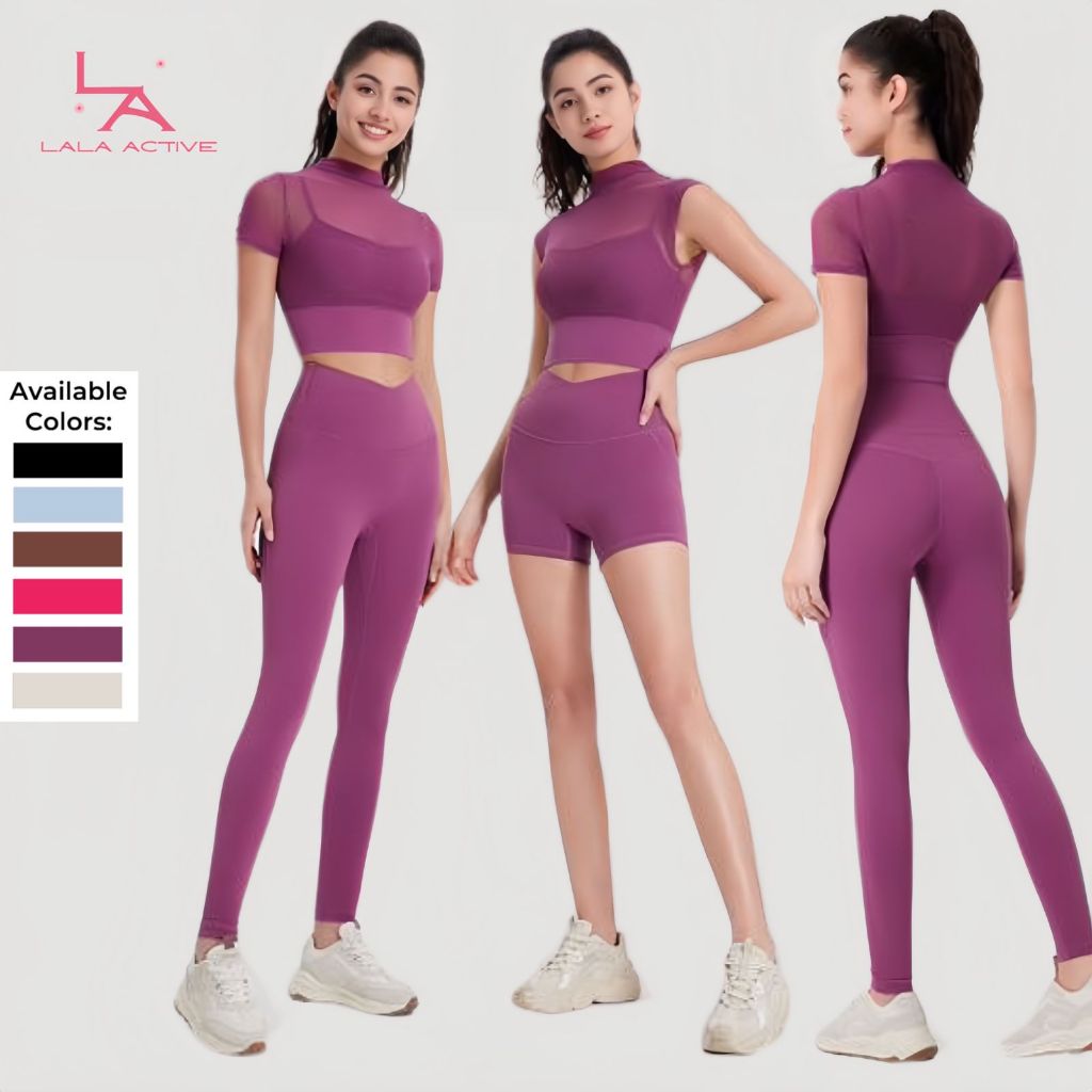 Jamron Women Sport Yoga Clothing Set Crop Top Leggings 2PCS Tracksuit Gym Fitness Army Green SN05405 S