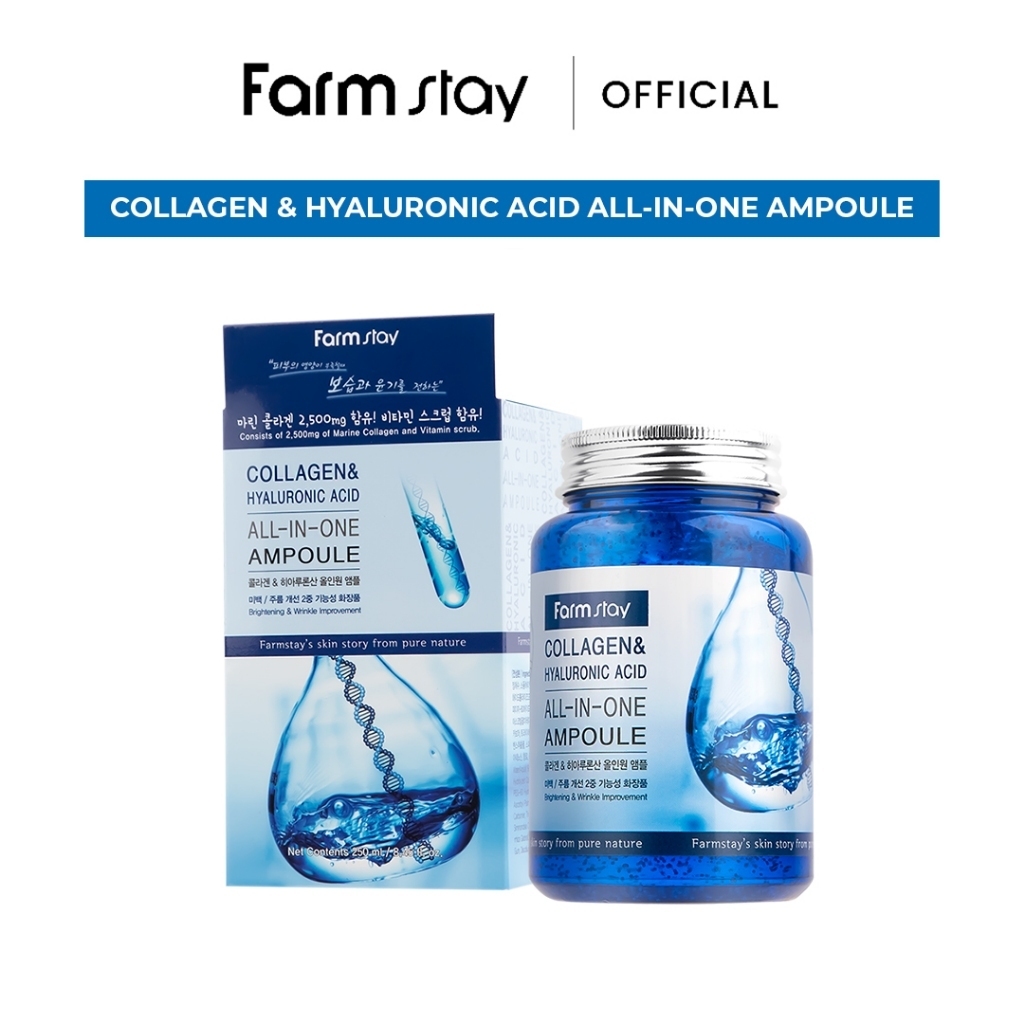 Jual Farmstay Collagen & Hyaluronic Acid All-in-One Ampoule 250ml ...