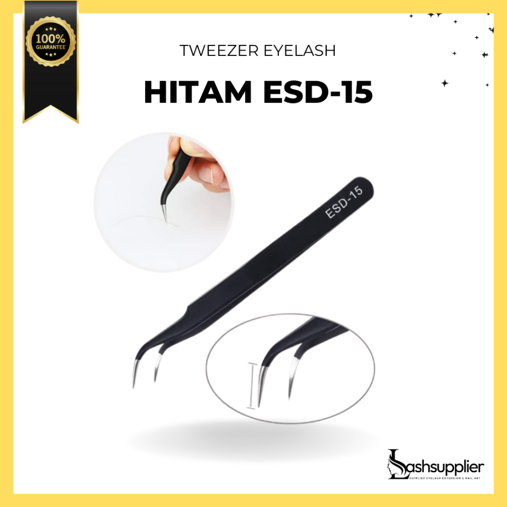 Jual Pinset Siku Laboratorium Tweezers Antistatic ESD 15 - Hitam ...