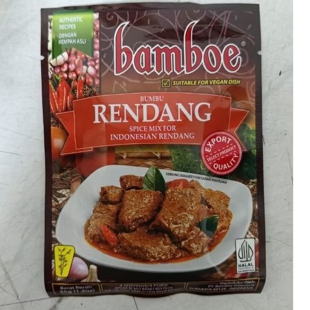 Jual BAMBOE BUMBU RENDANG INSTAN INDONESIA KEMASAN 35GR | Shopee Indonesia
