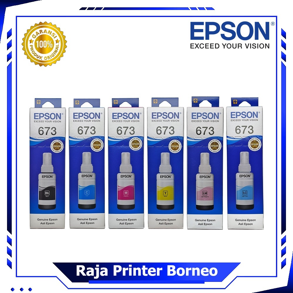 Jual Tinta Printer Epson 673 Refill Black Cyan Magenta Yellow Light ...