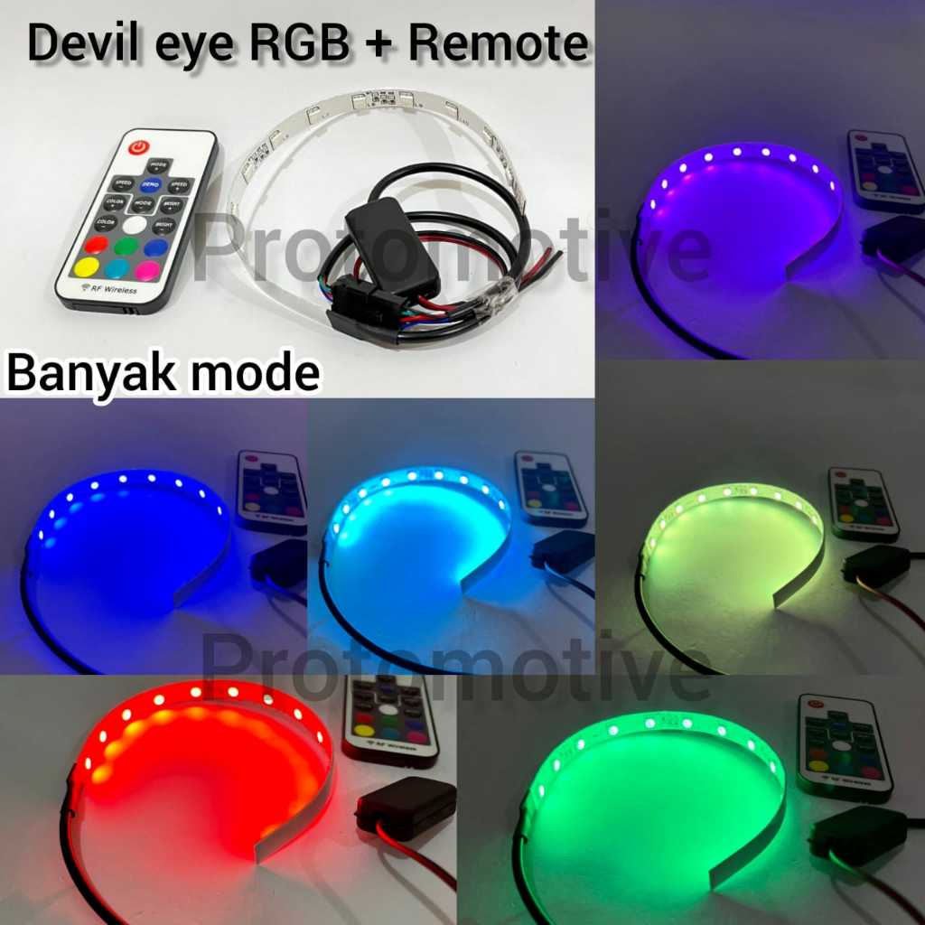 Jual CR7 Lampu LED Devil eye Premium RGB App 360 Dengan 22 LED Devil ...