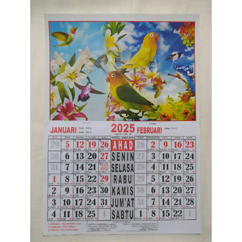 Jual GROSIR : Kalender 2024 dan 2025 | Kalender Wuku Kecil 2025