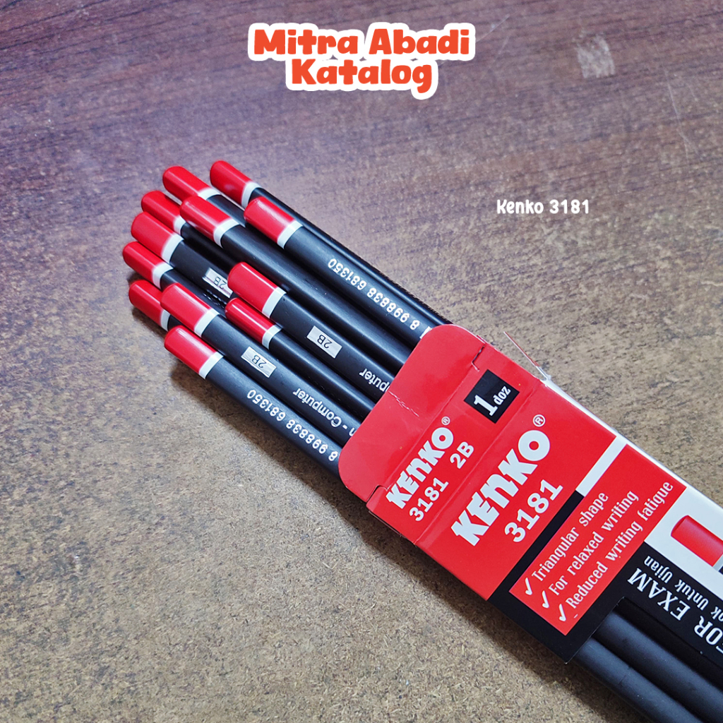 Jual (12 PCS) PENSIL 2B KENKO 3181 / 1 pack pak kenko 3181 pencil kayu ...