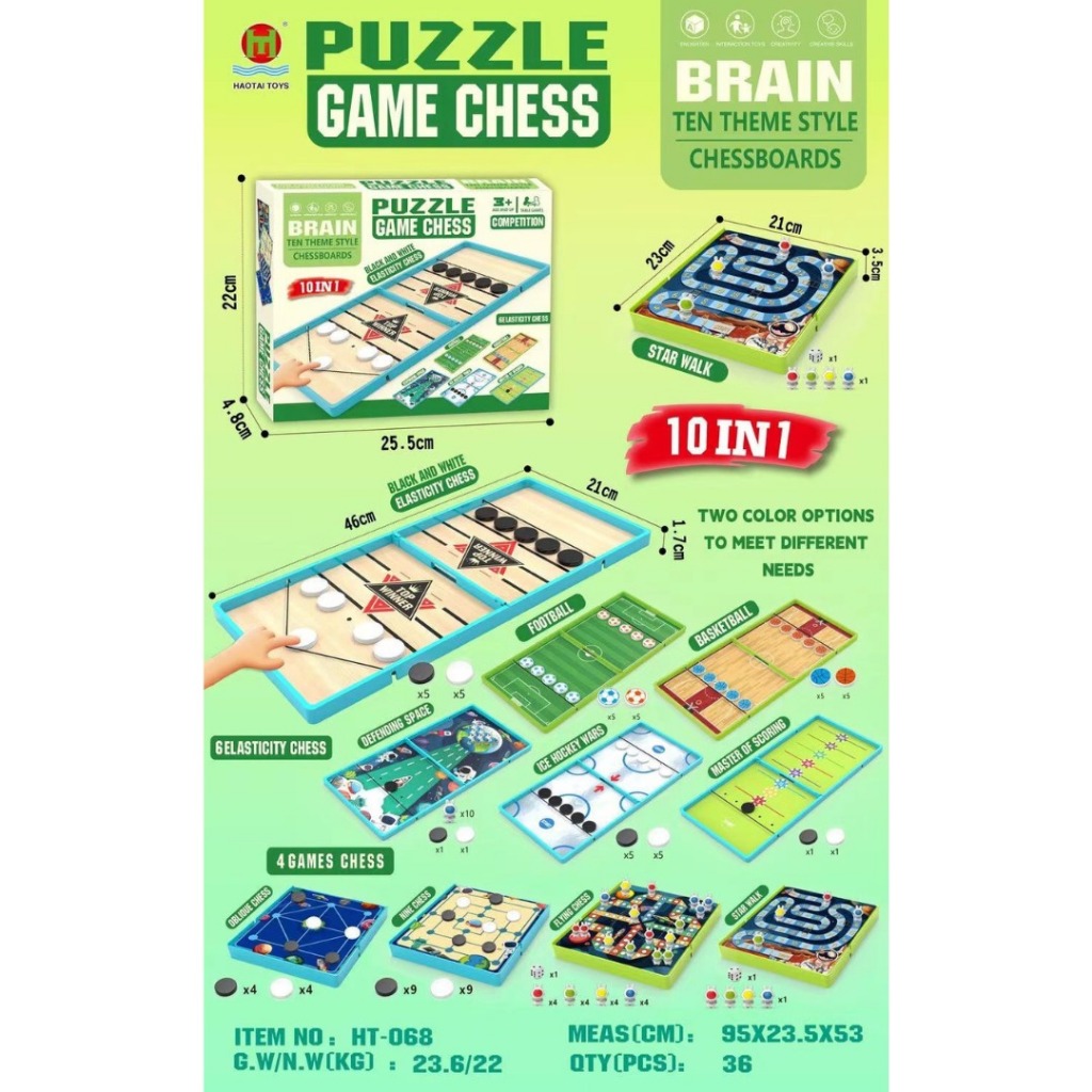 Jual [tma] Puzzle Game Chess / Mainan 10 in 1 / Mini Games Board ...