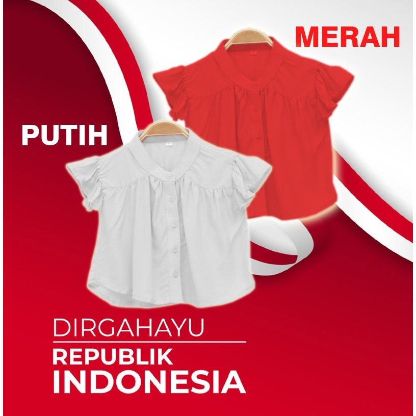 Little M Blouse Ballon Sleeves Bordir Bunga Anak Perempuan main image 0
