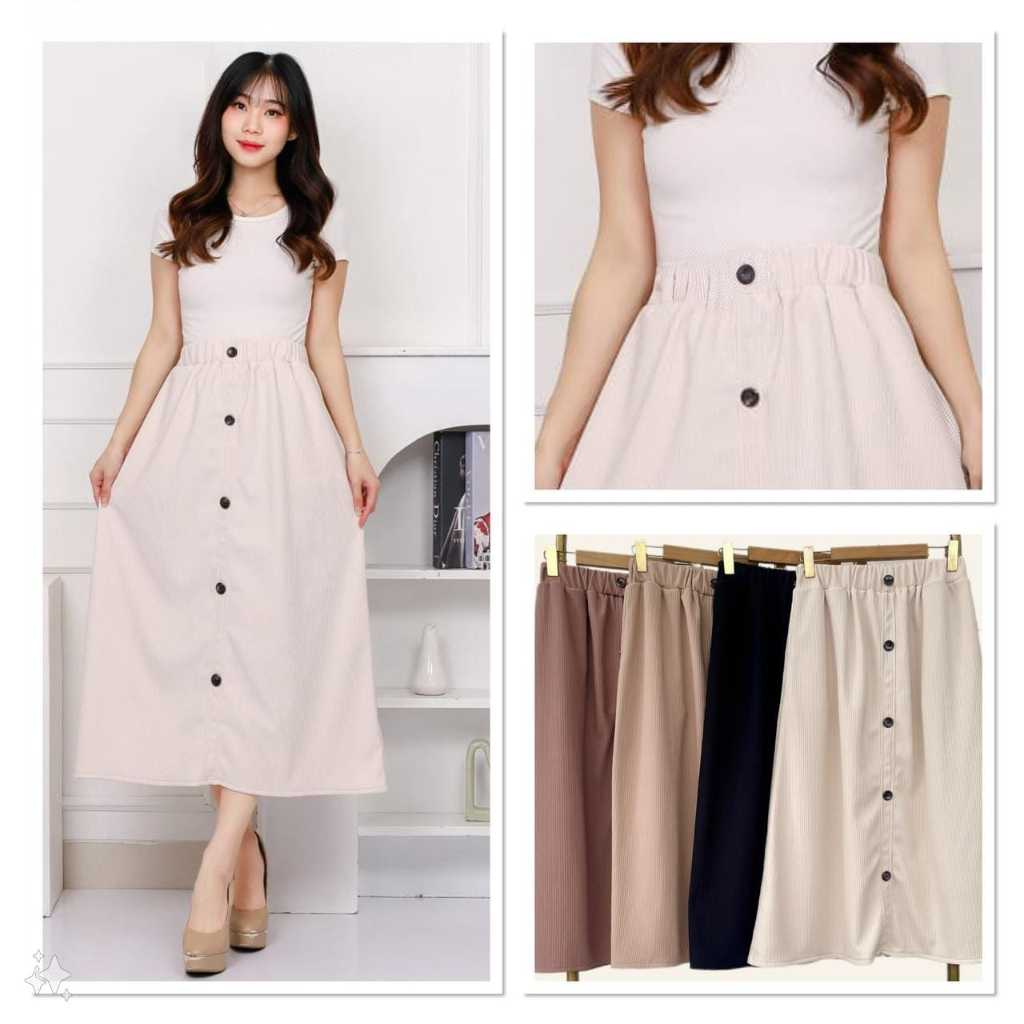 Jual BR - Skirt Rok Panjang Wanita R001 | Shopee Indonesia