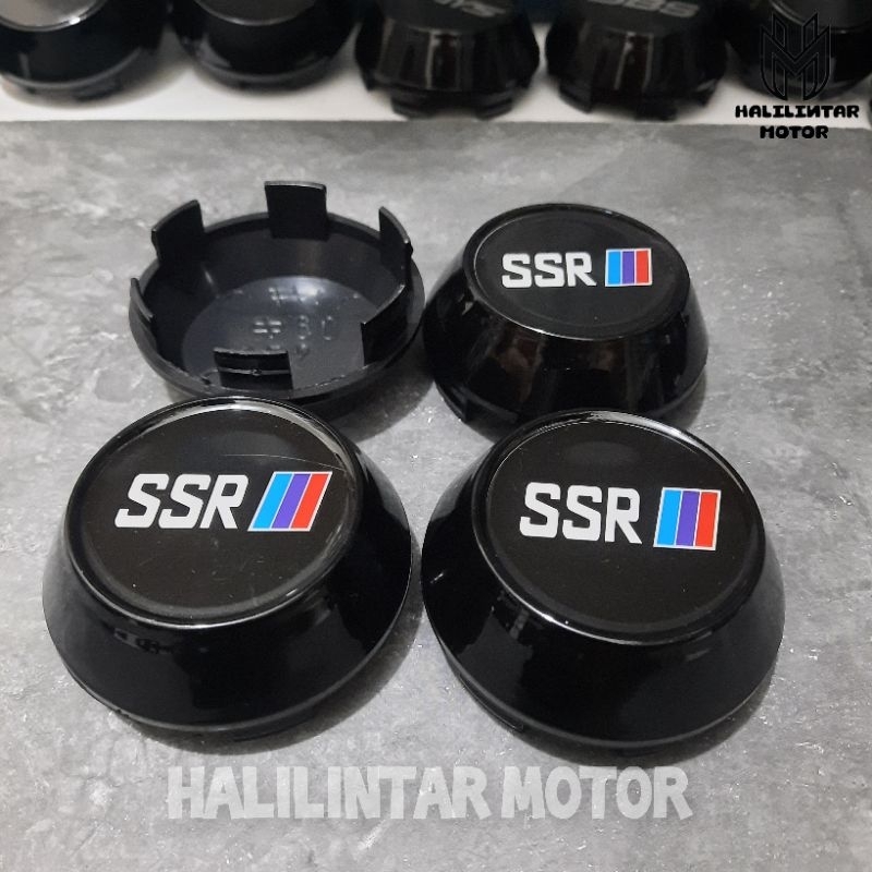 Jual Dop Roda tutup velg racing kerucut hitam SSR diameter 6,5cm harga ...