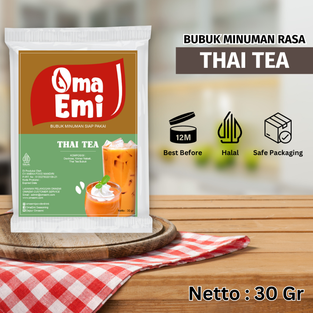 Jual BUBUK MINUMAN PREMIUM RASA THAI TEA 30 GR | BPOM & HALAL | Shopee ...