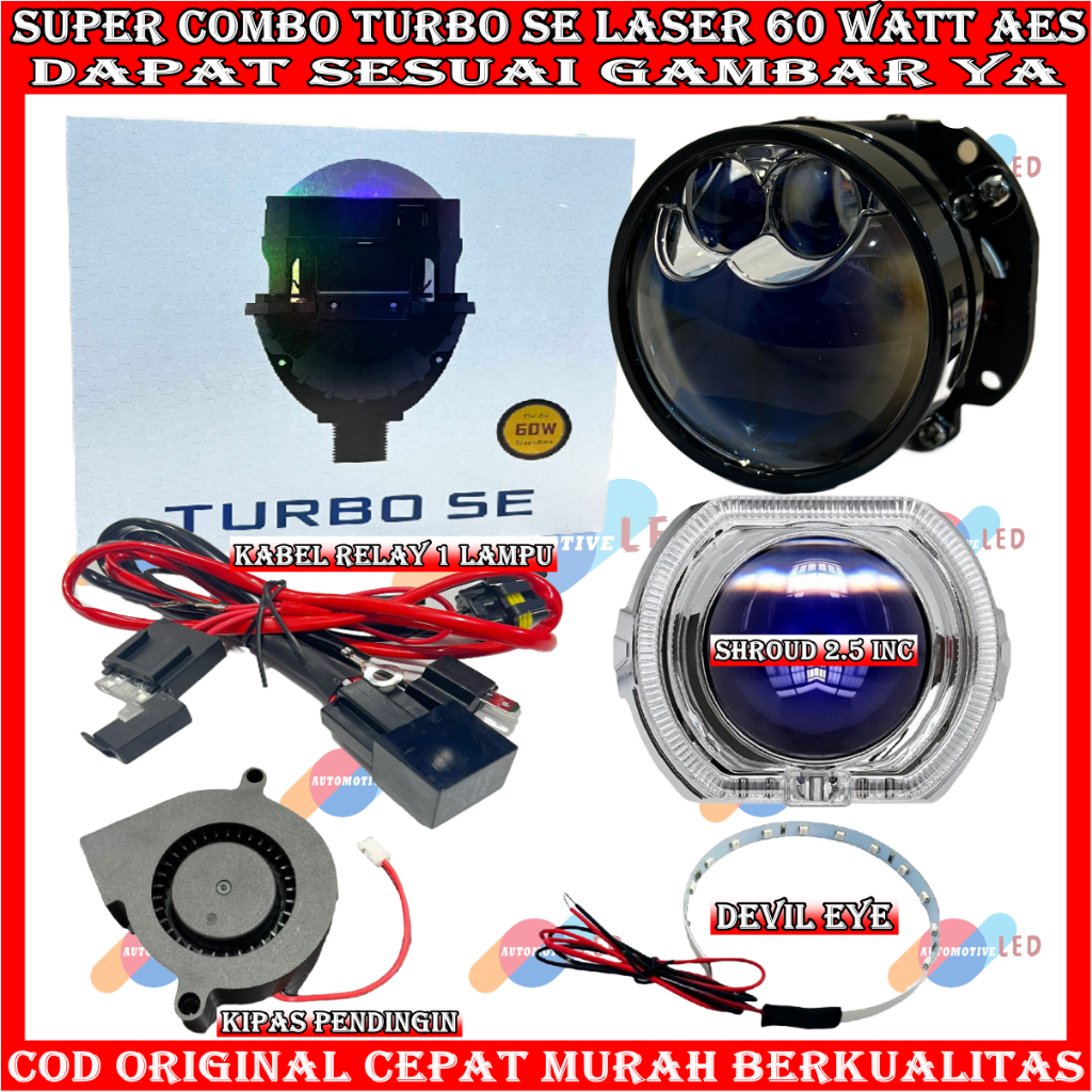 Jual COMBO LASER PAKET HEMAT BILED TURBO SE LASER 60 WATT ORIGINAL ...