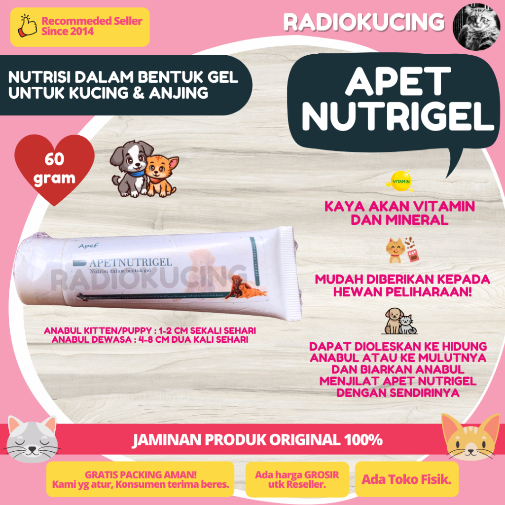 Jual APET NutriGel 60 Gram Nutri Gel Nutrisi Vitamin Mineral Bentuk Gel ...