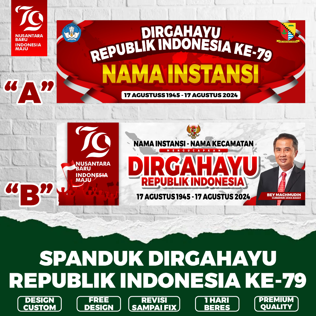 Jual SPANDUK DIRGAHAYU RI / SPANDUK BANNER AGUSTUSAN / BANNER 17 ...