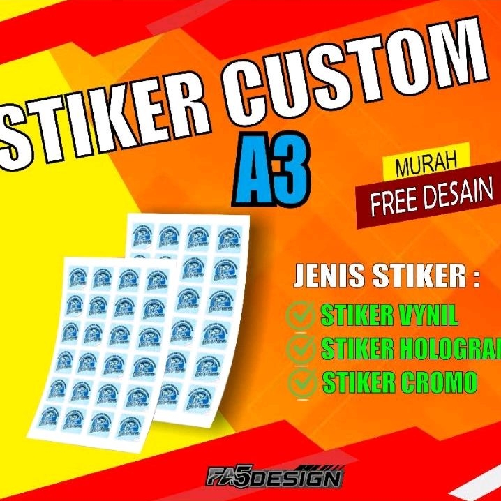 Jual Stiker custom ukuran A3 free desain murah | Shopee Indonesia