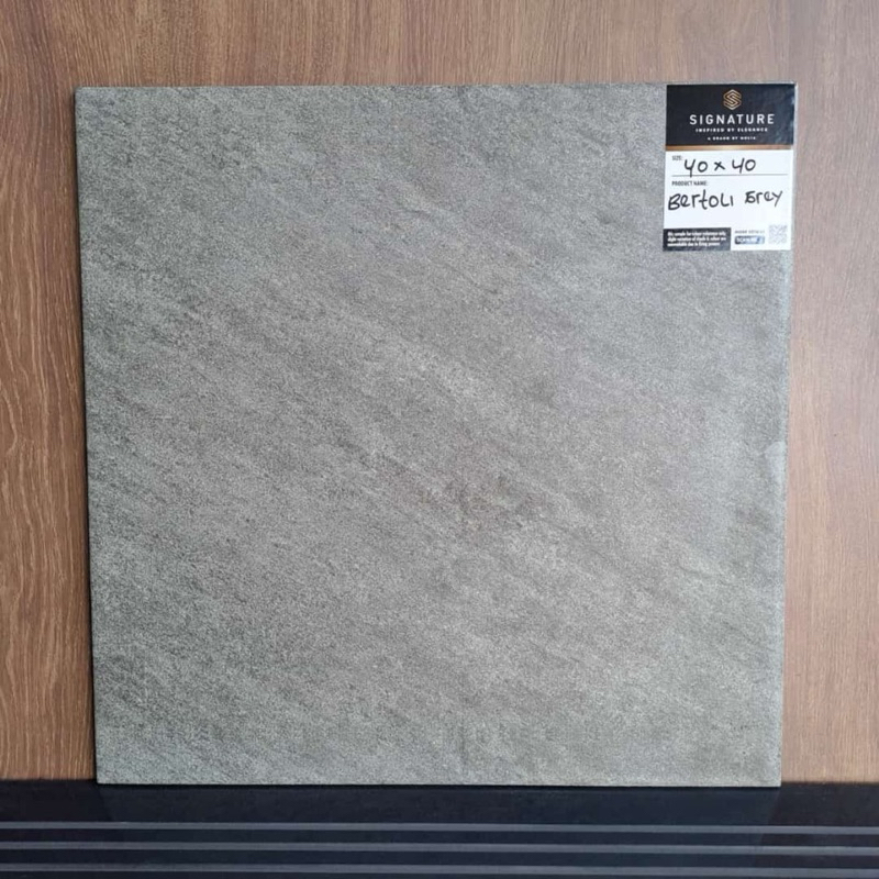 Jual Keramik lantai Mulia Carport 40x40cm Bertoli grey | Shopee Indonesia