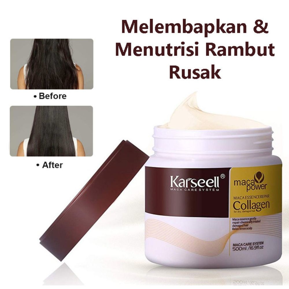 Jual KARSEELL Masker Rambut 500ml Collagen Hair Mask Keratin Treatment ...