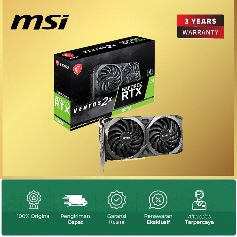 Jual VGA Card MSI GeForce RTX 3060 VENTUS 2X 12GB OC GDDR6 | Shopee ...