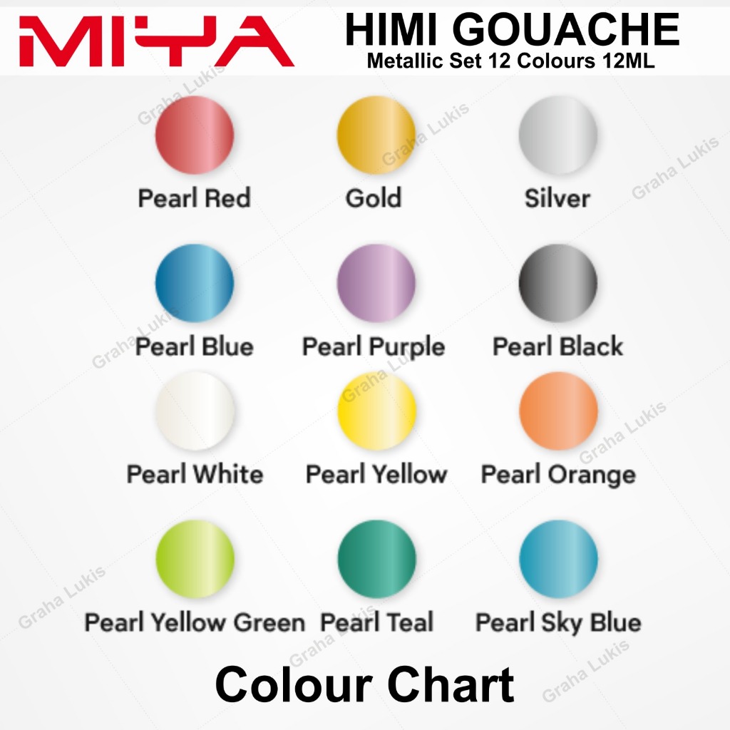 Jual Miya Himi GOUACHE Metallic Paint Set TWIN 12 Colors x 12ml - Cat ...