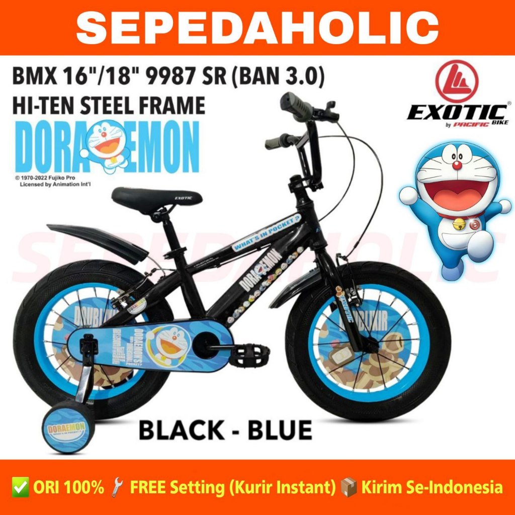 Jual Sepeda Anak Laki BMX EXOTIC ET 9987 SR DORAEMON Ukuran 16 18