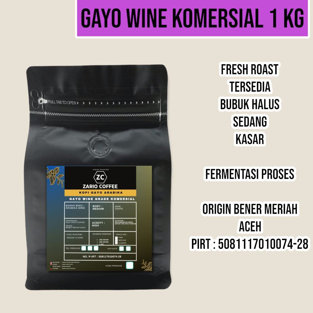 Jual Kopi Gayo Arabika Wine Promo Murah Premium Komersial Grade Bubuk 1 ...