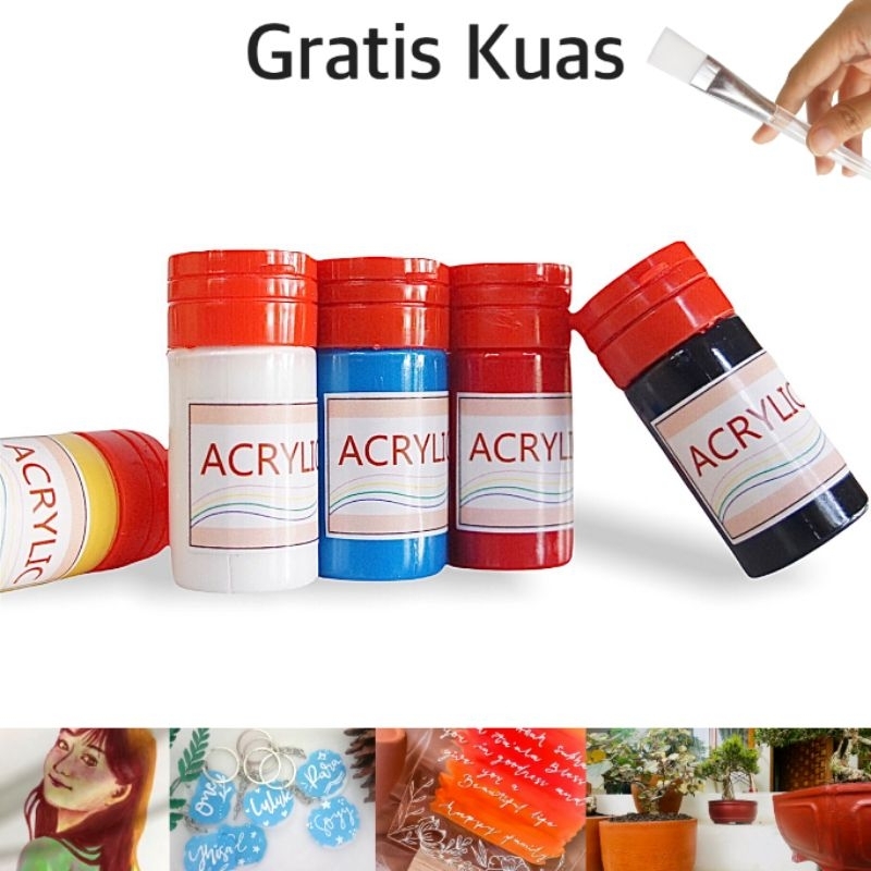 Jual Cat Acrylic (10ml) Premium Cat Lukis Akrilik waterbased serbaguna ...
