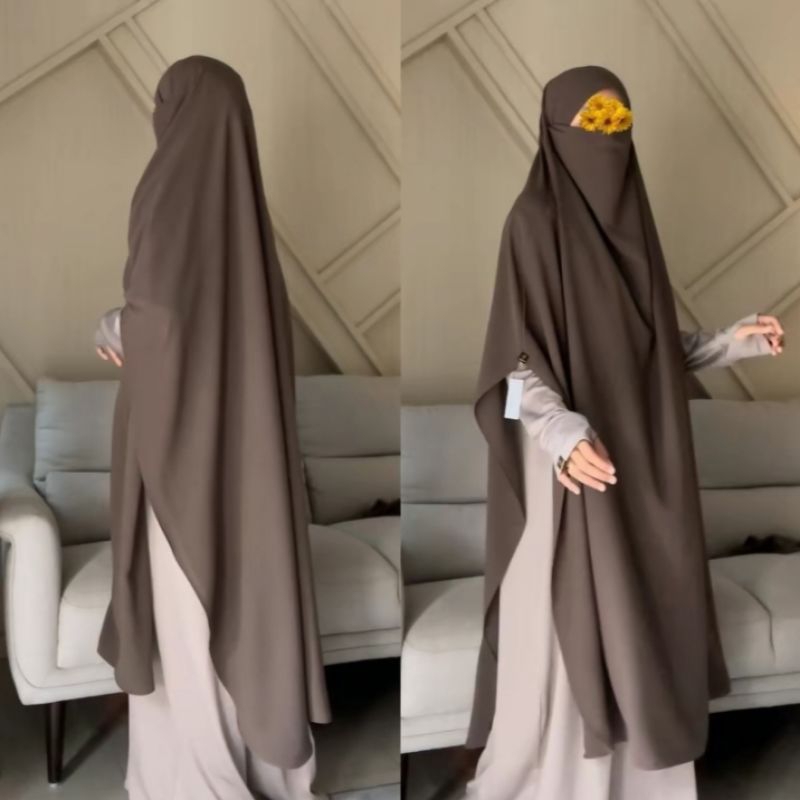 Jual french khimar jumbo model long XxL cringkel airflow uk/125cm×145cm ...