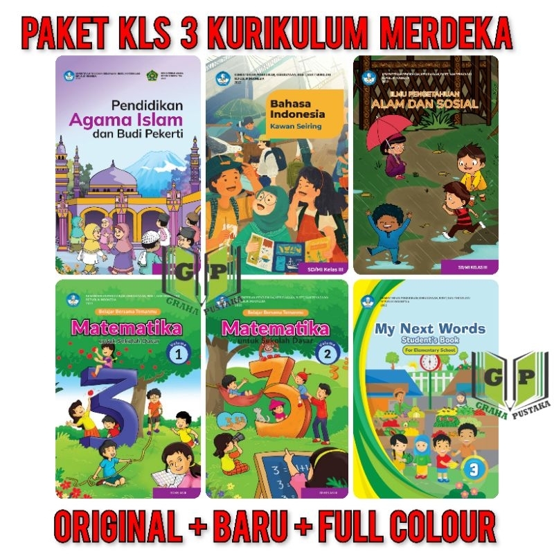 Jual Paket Buku Kelas 3 SD Kurikulum Merdeka Kemendikbud | Shopee Indonesia