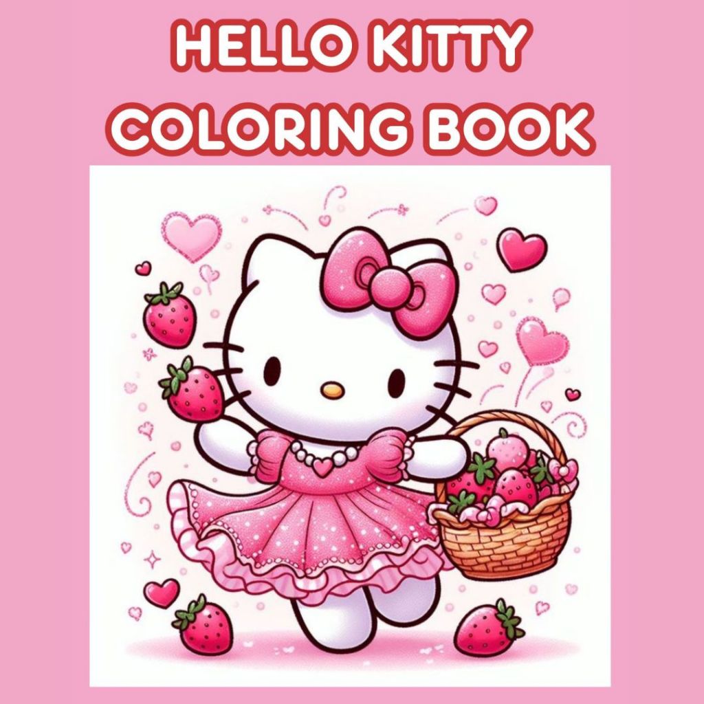 Jual HELLO KITTY COLORING BOOK SKETSA MEWARNAI BUKU MENGGAMBAR ANAK SD