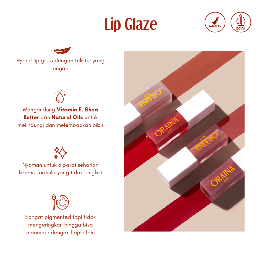 Jual Oraina Beauty Lip Glaze - Daydream | Shopee Indonesia