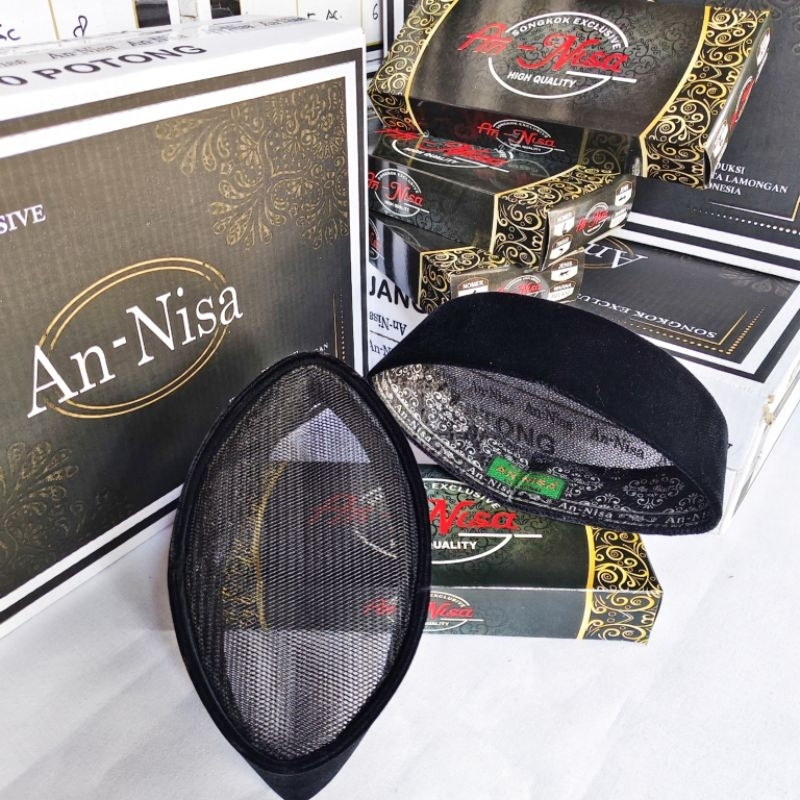 Peci Songkok Kopiah Kopeah Kopya FULL Ac An Nisa Bludru Hitam Halus Tinggi 7cm 8cm 9cm 10cm premium