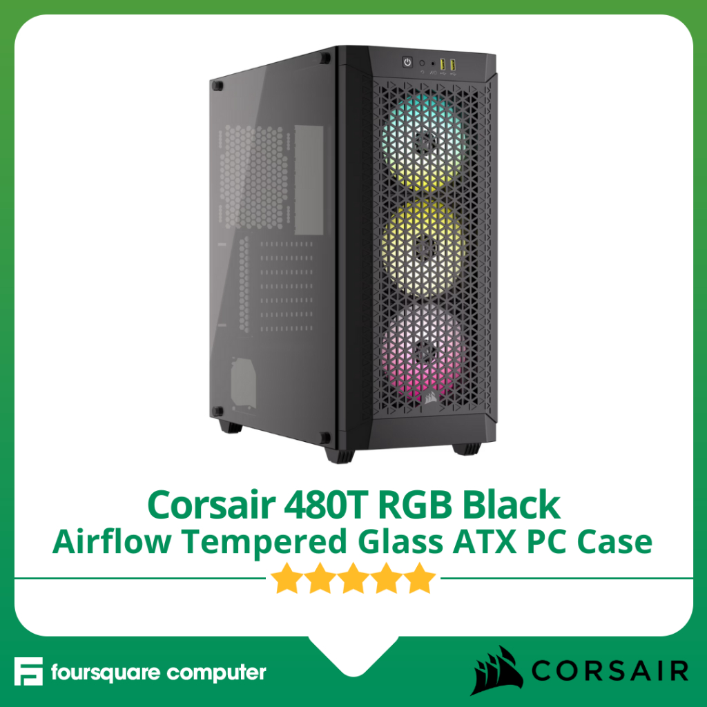 Jual Corsair 480T RGB Airflow Tempered Glass Black | PC Casing ATX ...