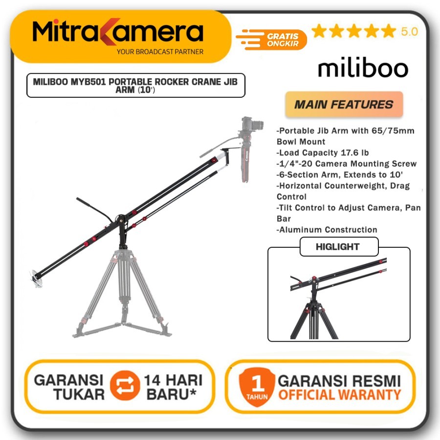 Jual Miliboo MYB501 Portable Rocker Crane Jib Arm (10') | Shopee Indonesia