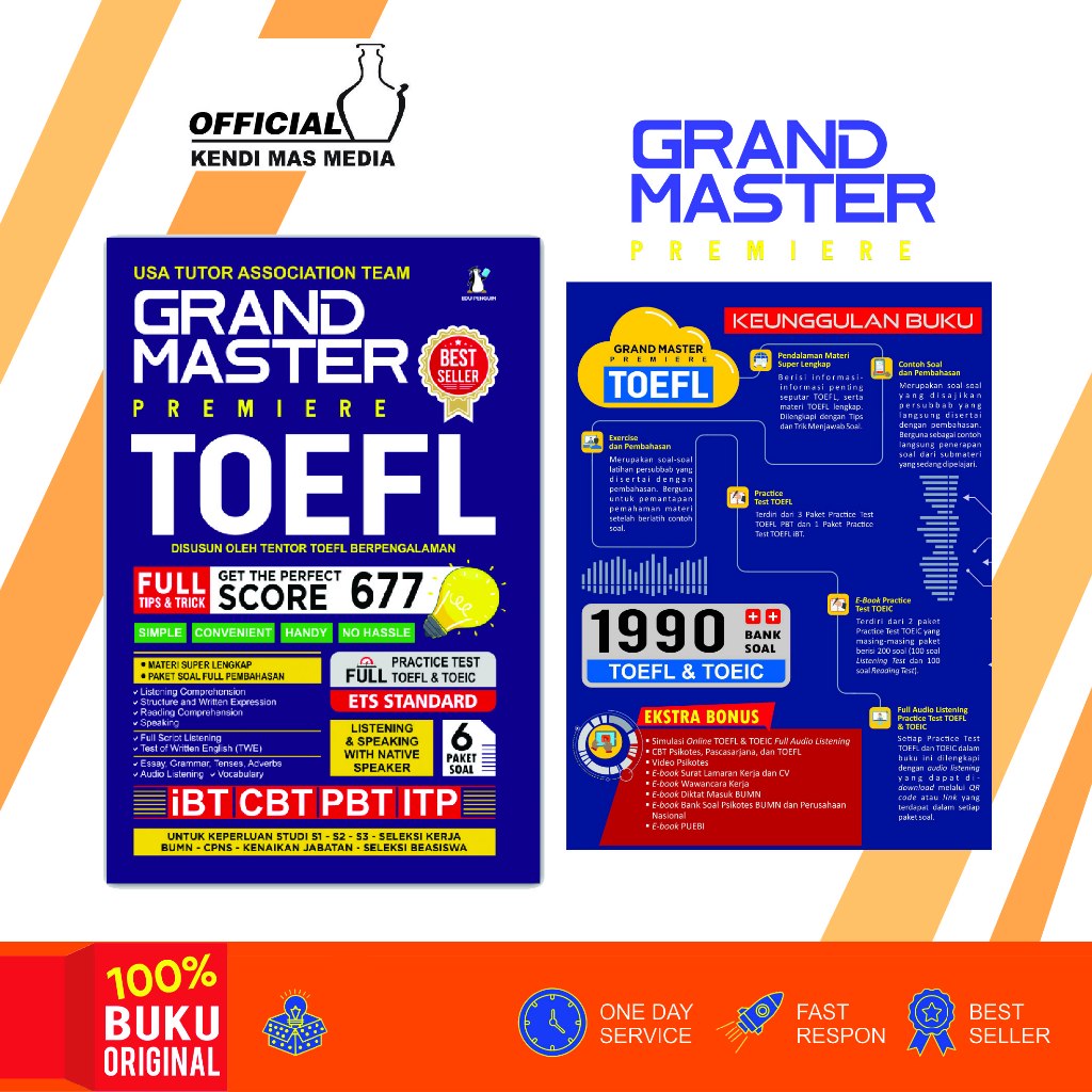 Jual Buku Grand Master Premiere TOEFL TOEIC ITP iBT CBT PBT Standar ETS ...