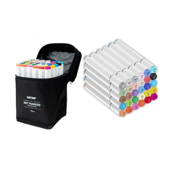Jual Joyko Art Marker ARMK-66-30 Spidol Dual Tip Penanda Seni 30 Warna ...