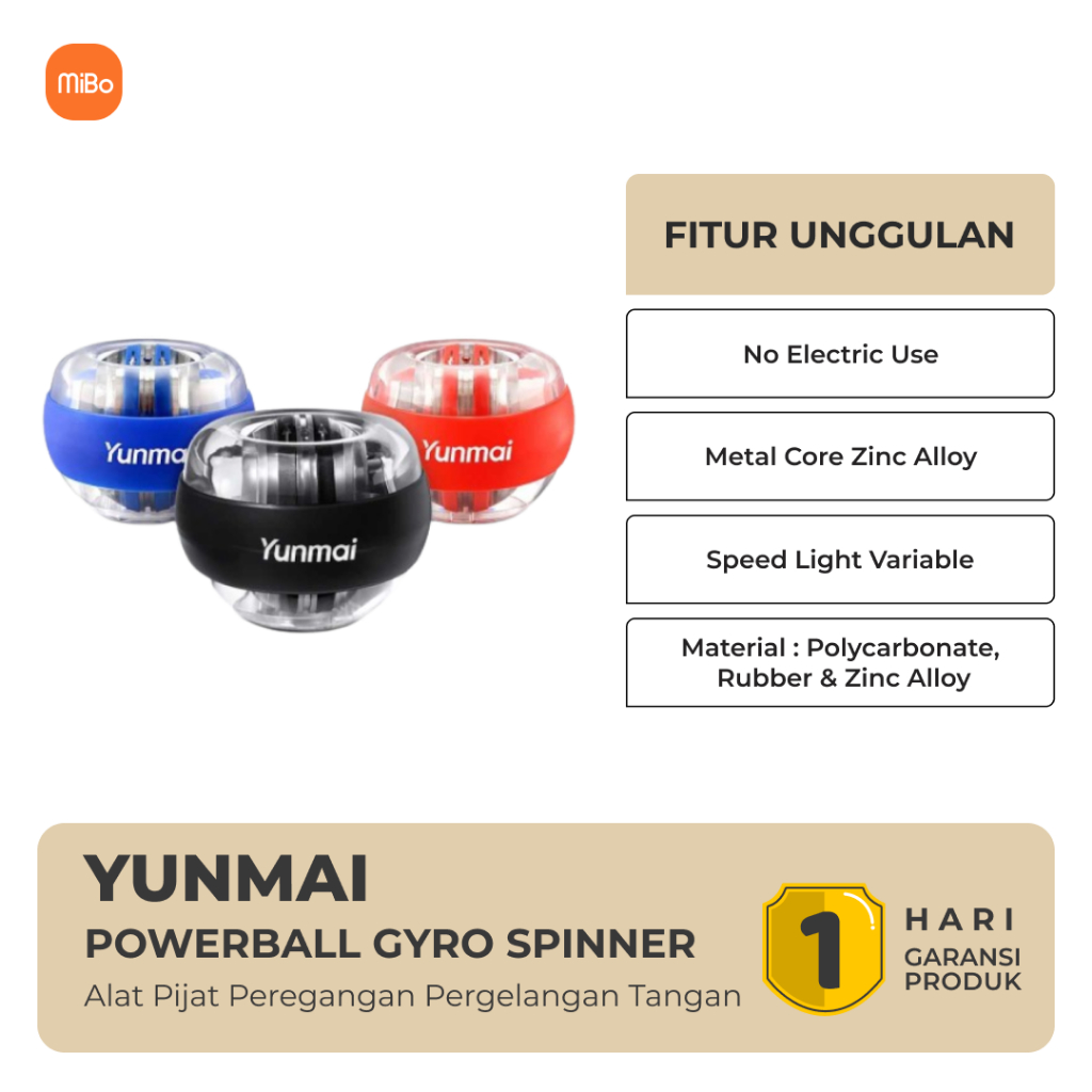 Jual Yunmai Powerball Gyro Spinner Exercise YMGB-Z701 | Shopee Indonesia