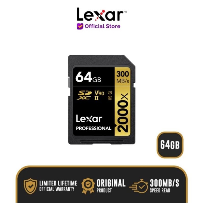Jual Memory Card Lexar 2000x 64GB High Performance UHS-II 300MB/s