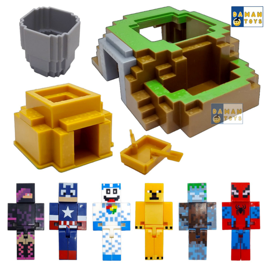 Jual Pajangan Figure Minecraft.Enderman Zombie Alex Steve Miniatur Mine ...