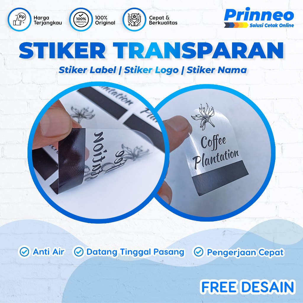 Jual CETAK STIKER TRANSPARANT CUSTOM, STIKER ANTI AIR, STIKER MAKANAN ...