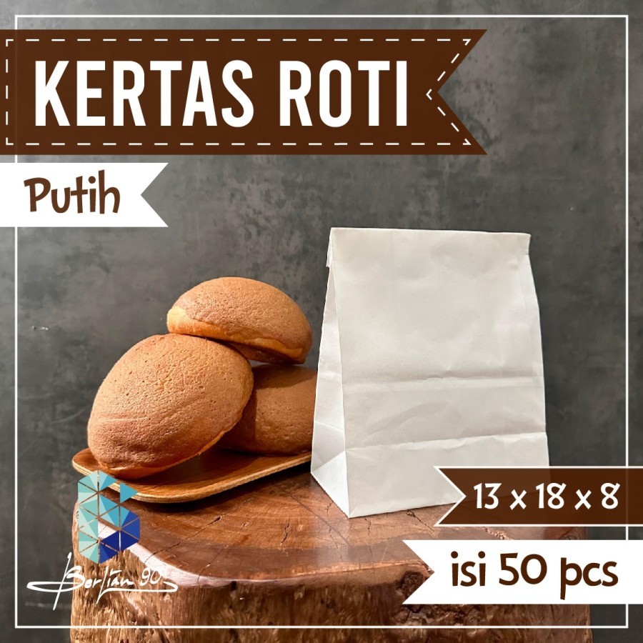 Jual kantong kertas/kertas roti/kertas anti lenget/tempat roti 13x18x8 ...
