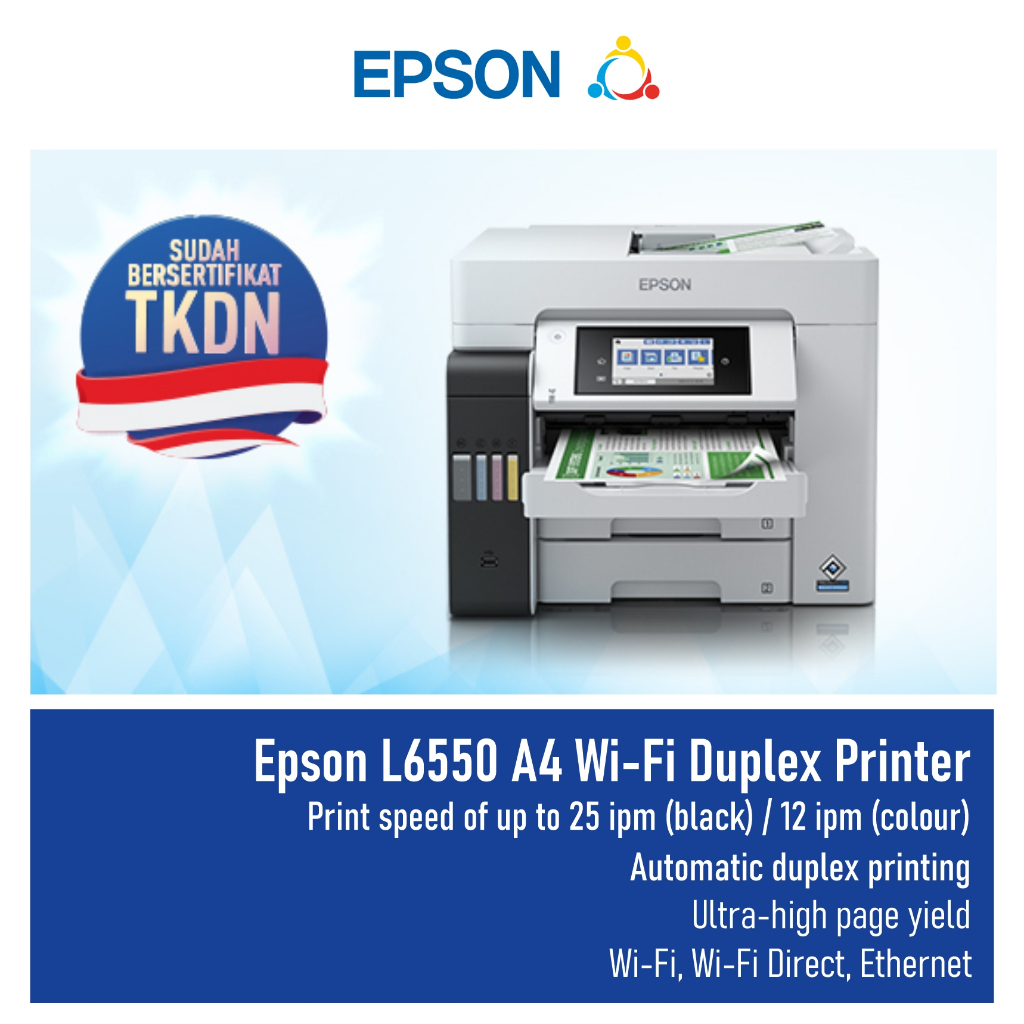 Jual Printer Epson EcoTank L6550 A4 Colour Wi-Fi Duplex All-in-One Ink ...